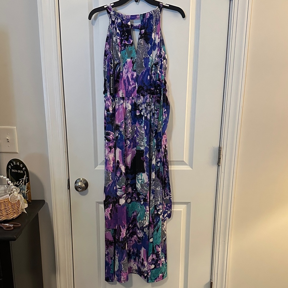 Vibrant Floral Maxi Dress in Purple and Blue - Picture 13 of 17